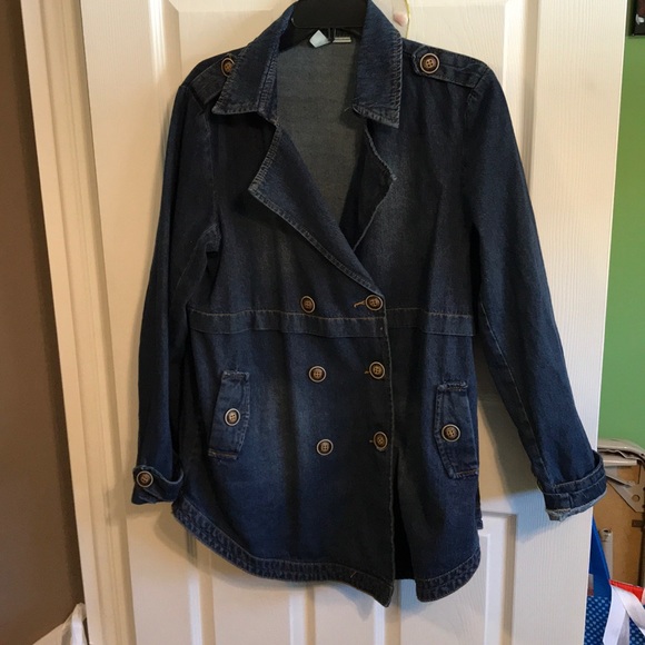 double breasted jean jacket